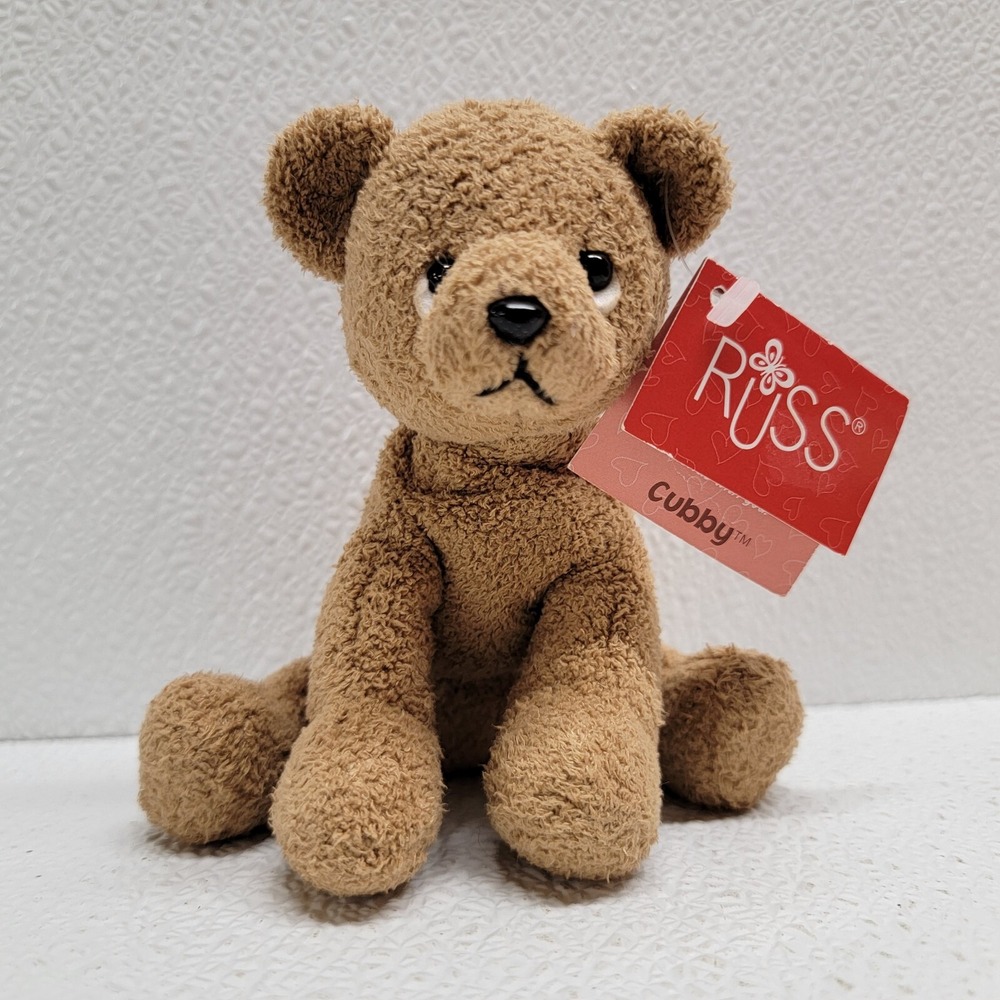 Russ Luv Pets CUBBY Bear Cub Brown Chamois Beanbag Mini 5" Plush Soft Floppy New